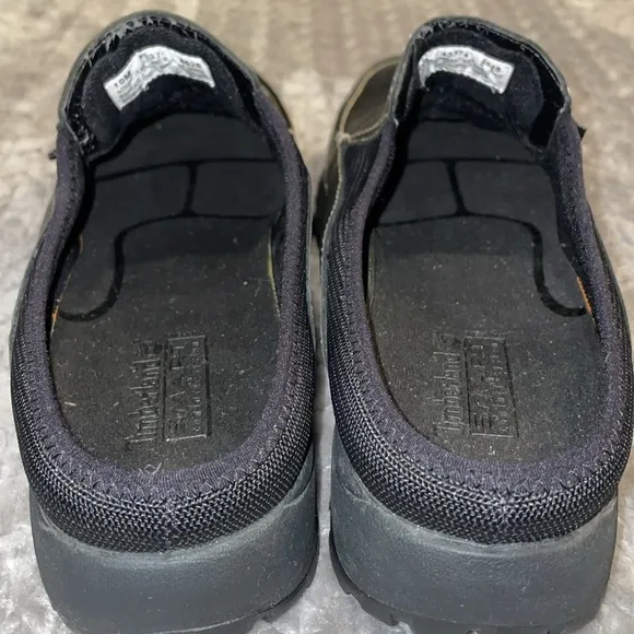 Timberland Womens Mule Flat Shoes Black Leather Slip On 10 medium