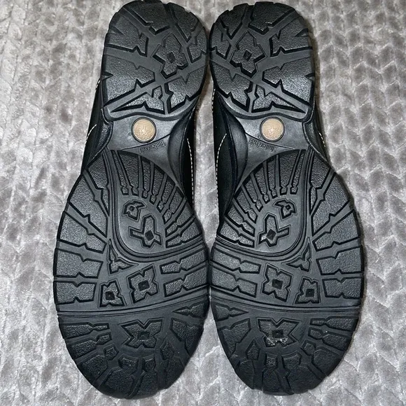 Timberland Womens Mule Flat Shoes Black Leather Slip On 10 medium