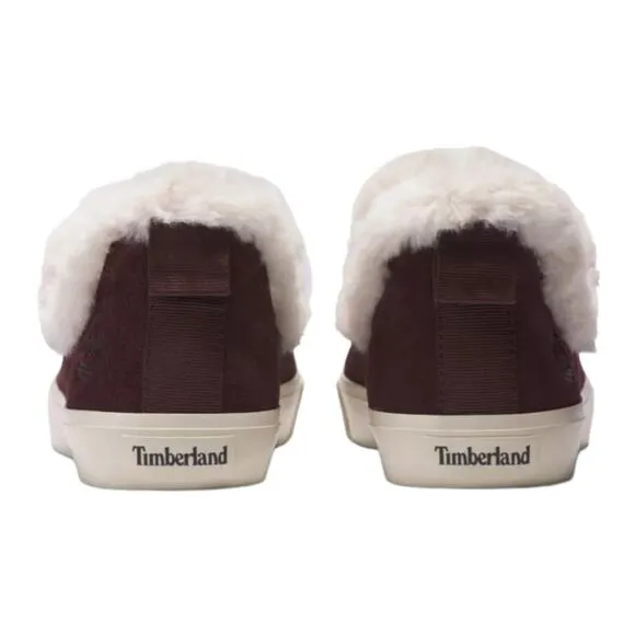 Timberland Women's Skyla Bay Warm Size 9 Burgundy Suede Faux Fur Slip-On Shoes