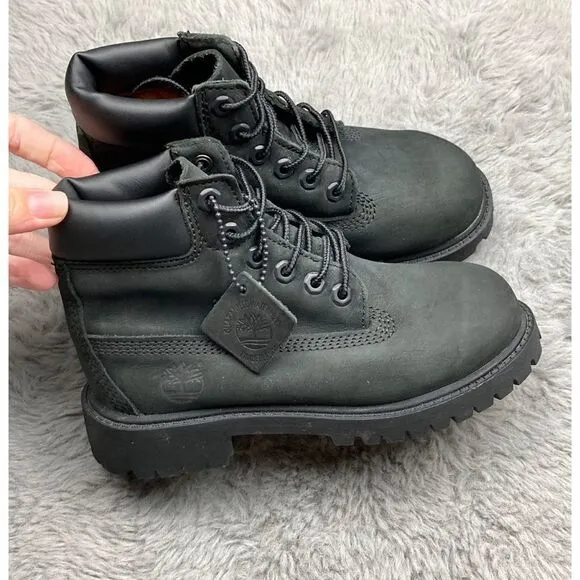Timberland black nubuck premium 6 inch waterproof boots