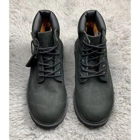 Timberland black nubuck premium 6 inch waterproof boots