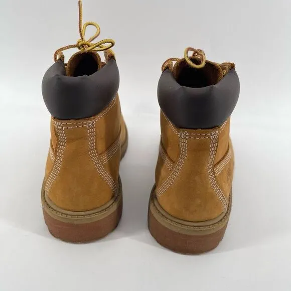Timberland Classic 12709 Youth 6” Premium Waterproof Boots Wheat Nubuck Size 2