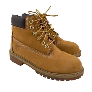 Timberland Classic 12709 Youth 6” Premium Waterproof Boots Wheat Nubuck Size 2