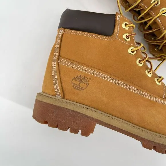 Timberland Classic 12709 Youth 6” Premium Waterproof Boots Wheat Nubuck Size 2