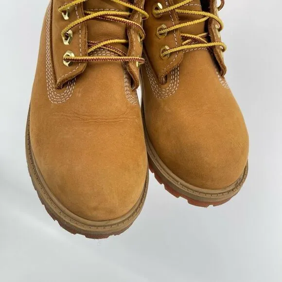 Timberland Classic 12709 Youth 6” Premium Waterproof Boots Wheat Nubuck Size 2