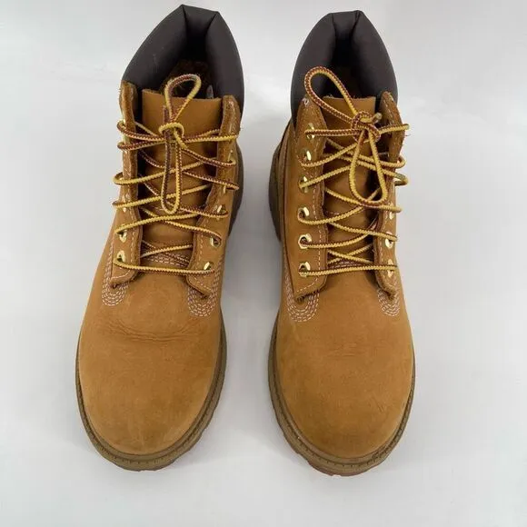 Timberland Classic 12709 Youth 6” Premium Waterproof Boots Wheat Nubuck Size 2