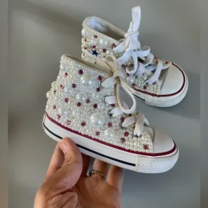 Toddler converse blinged out! Size 5