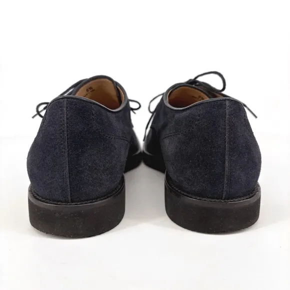 TOD'S | Men's Derby Lace-Up Suede Oxford Dress Shoes in Blue | Sz 8.5