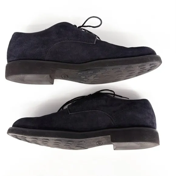 TOD'S | Men's Derby Lace-Up Suede Oxford Dress Shoes in Blue | Sz 8.5