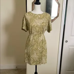 Tommy Bahama silk Olive Green Floral Top and Skirt Set