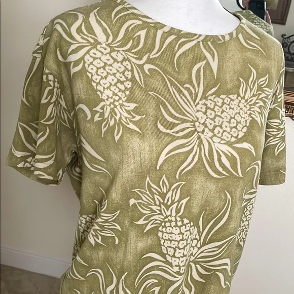 Tommy Bahama silk Olive Green Floral Top and Skirt Set