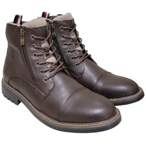 Tommy Hilfiger Men Hyder Combat Dress Boots Size US 11M Dark Brown Faux Leather
