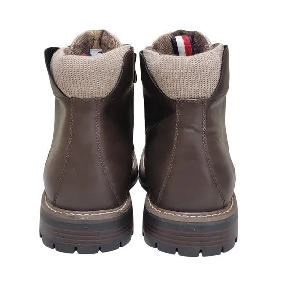 Tommy Hilfiger Men Hyder Combat Dress Boots Size US 11M Dark Brown Faux Leather
