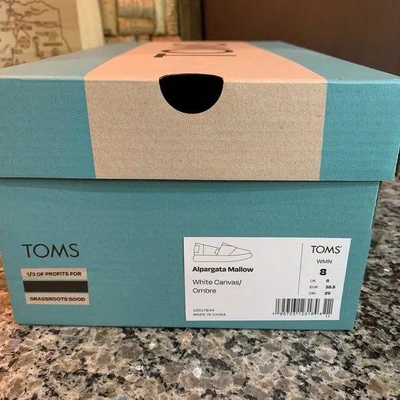 TOMS Alpargata Mallow Ombre Slip-on Shoes Size 8 New