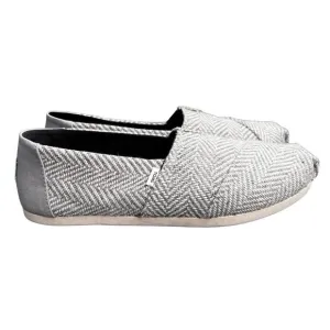 Toms Alpargata size 9 Women Drizzle Grey Herringbone Shoes Slip On NIB