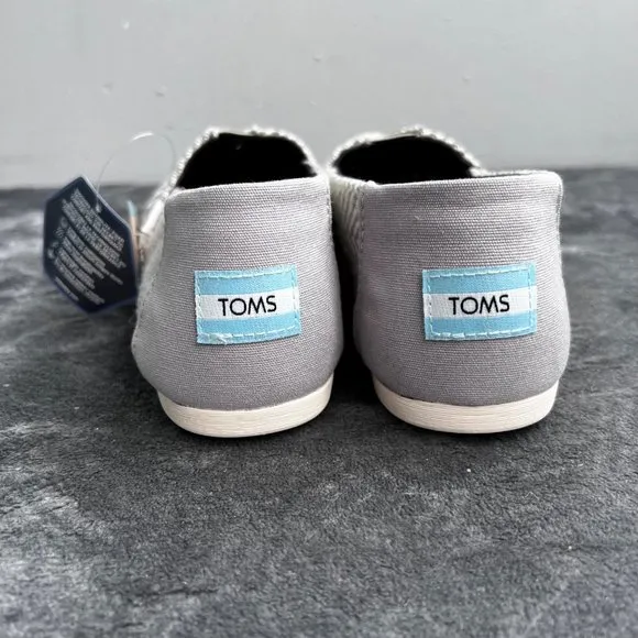 Toms Alpargata size 9 Women Drizzle Grey Herringbone Shoes Slip On NIB