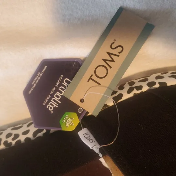 TOMS Black Canvas Leopard Ortholite Slip-On Shoes Sz. 10 Sneakers