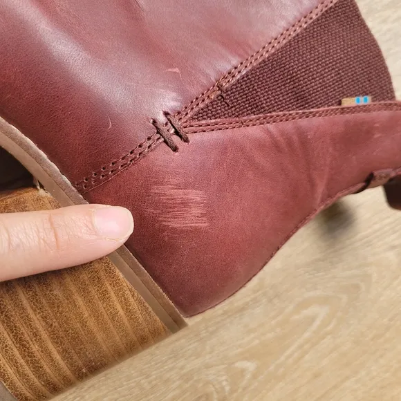 TOMS ESME LEATHER CHELSEA Women's Boots - BURNT HENNA US 9