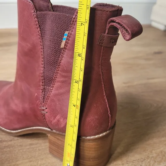 TOMS ESME LEATHER CHELSEA Women's Boots - BURNT HENNA US 9