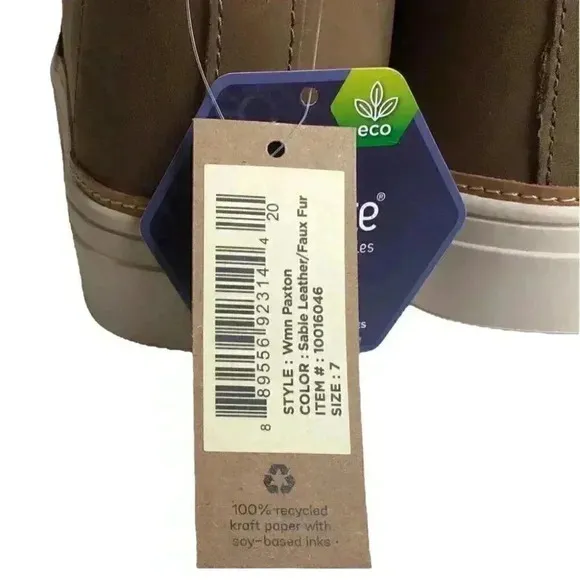 Toms Paxton Womens 7 M Faux Fur Water Resistant Slipon Shoes Brown Leather NEW