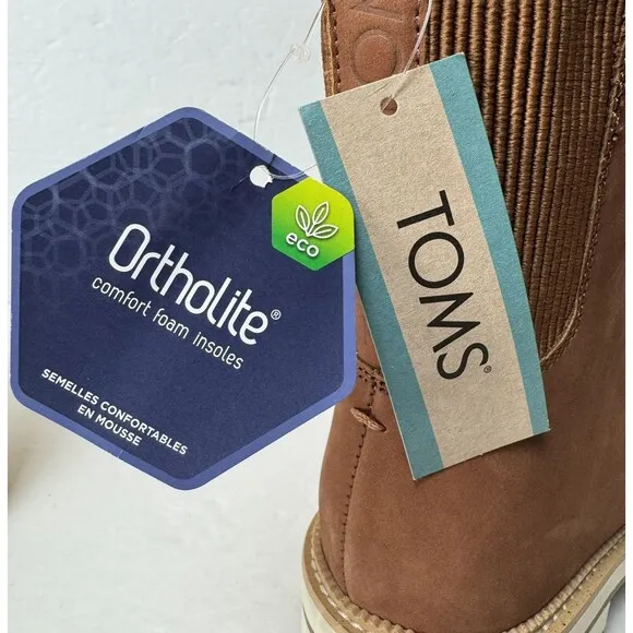 Toms Womens Size 5.5 Dark Brown Frankie Water Resistant Nubuck Boots Booties