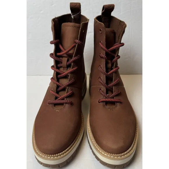 Toms Womens Size 5.5 Dark Brown Frankie Water Resistant Nubuck Boots Booties