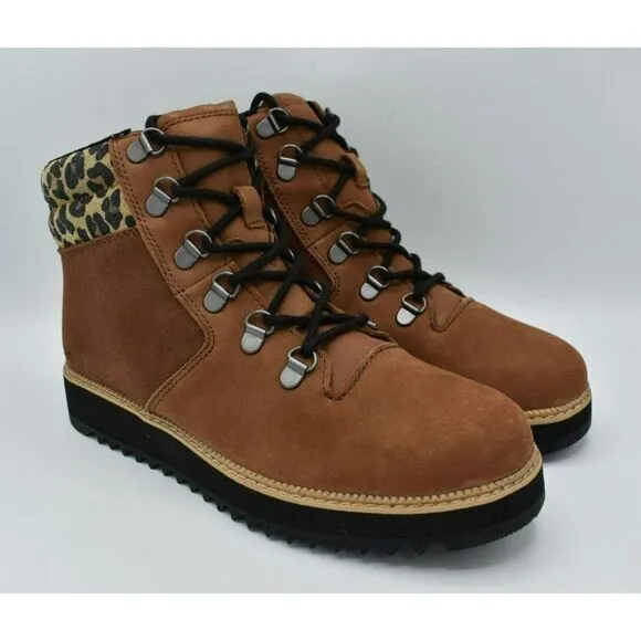 Toms Women Size 9.5 Mojave Oiled Waterproof Ember Nubuck Leopard Suede Mid Boots