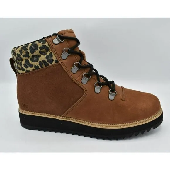 Toms Women Size 9.5 Mojave Oiled Waterproof Ember Nubuck Leopard Suede Mid Boots