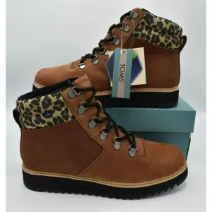 Toms Women Size 9.5 Mojave Oiled Waterproof Ember Nubuck Leopard Suede Mid Boots