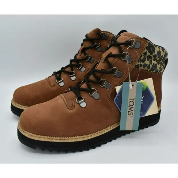 Toms Women Size 9.5 Mojave Oiled Waterproof Ember Nubuck Leopard Suede Mid Boots