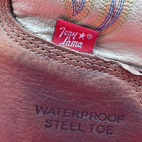 Tony Lama men 11 steel toe waterproof cowboy boots