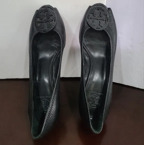 Tory Burch Black Peep-Toe Women's Shoes Sz.10