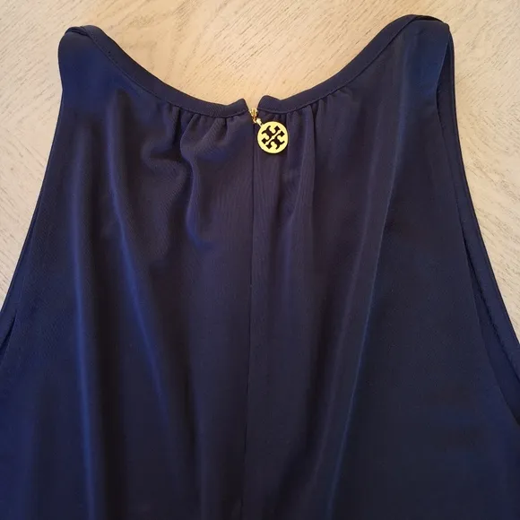 Tory Burch navy blue Flinnia knee length sleeveless shift dress M
