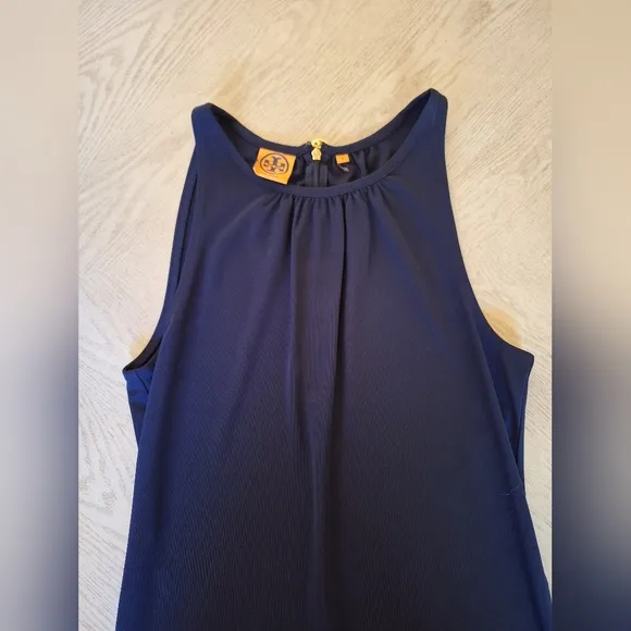Tory Burch navy blue Flinnia knee length sleeveless shift dress M