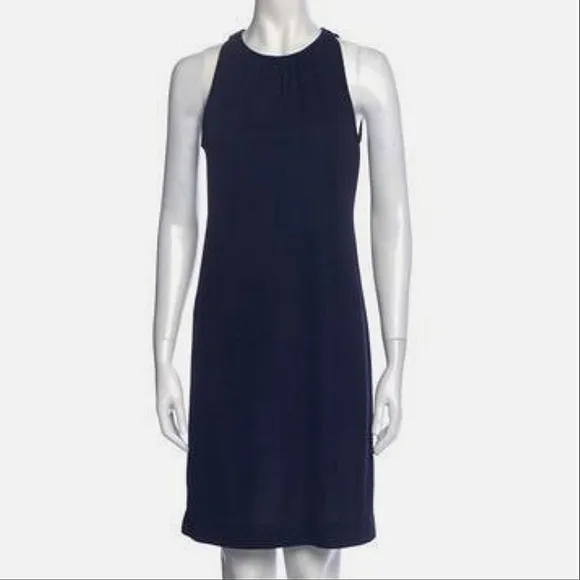 Tory Burch navy blue Flinnia knee length sleeveless shift dress M