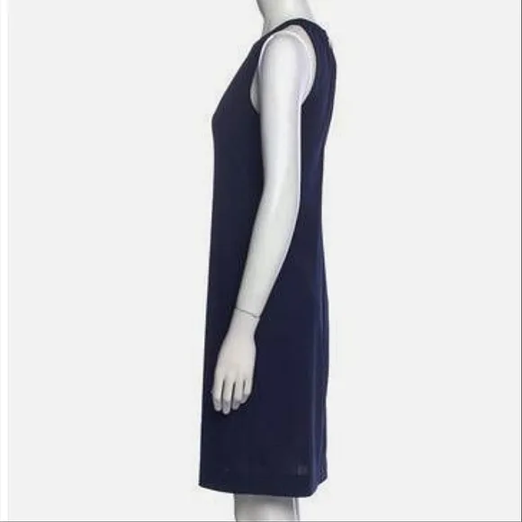 Tory Burch navy blue Flinnia knee length sleeveless shift dress M