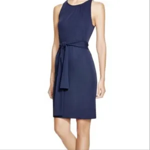 Tory Burch navy blue Flinnia knee length sleeveless shift dress M