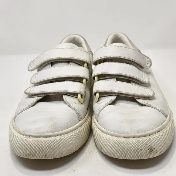 Tory Burch Sport Womens White Leather Suede Triple Strap Sneakers Size 7M