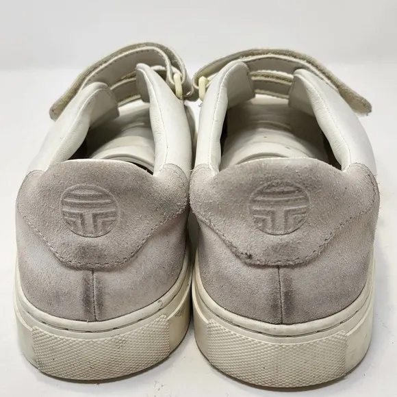 Tory Burch Sport Womens White Leather Suede Triple Strap Sneakers Size 7M