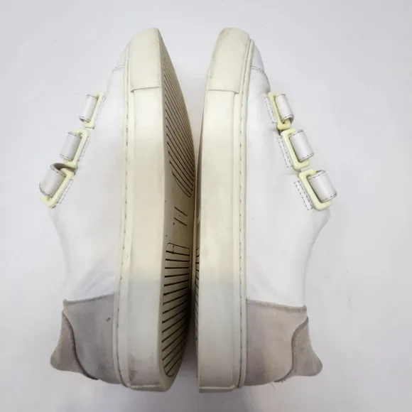 Tory Burch Sport Womens White Leather Suede Triple Strap Sneakers Size 7M