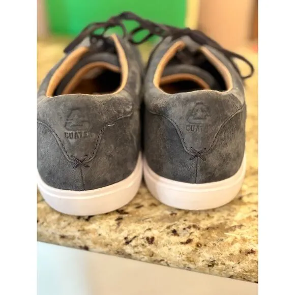 Travis Mathew Cuater Size 10.5 Grey Pinstripe Phenom Suede Sneakers Shoes