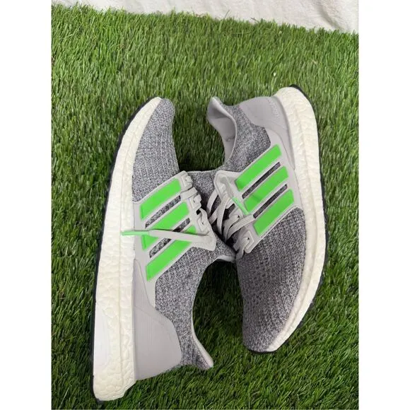TRIED ON Adidas UltraBOOST 4.0 Men's Running Gray Green Shock Lime F35235
