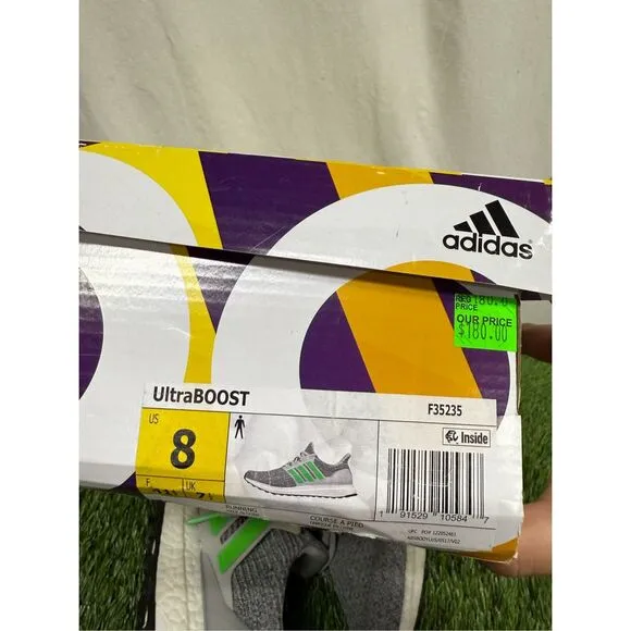 TRIED ON Adidas UltraBOOST 4.0 Men's Running Gray Green Shock Lime F35235