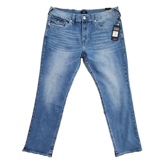 True Religion Geno Men's Size 40x32 Relaxed Slim Big Flap Medium Heavenly Wash