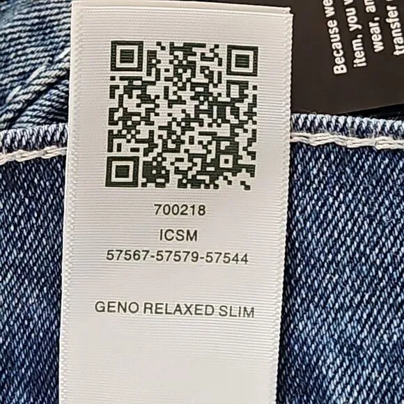 True Religion Geno Men's Size 40x32 Relaxed Slim Big Flap Medium Heavenly Wash