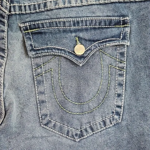 True Religion Geno Men's Size 40x32 Relaxed Slim Big Flap Medium Heavenly Wash