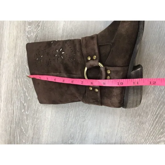 Two Lips Wichita Harness Western Cowboy Boots Brown Leather Womens Size 7