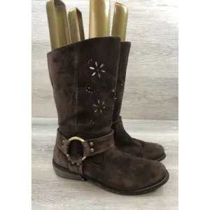 Two Lips Wichita Harness Western Cowboy Boots Brown Leather Womens Size 7