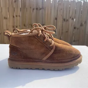 UGG 1094269 Neumel Chestnut Brown Suede Fur Low Women's BOOTS Size 6