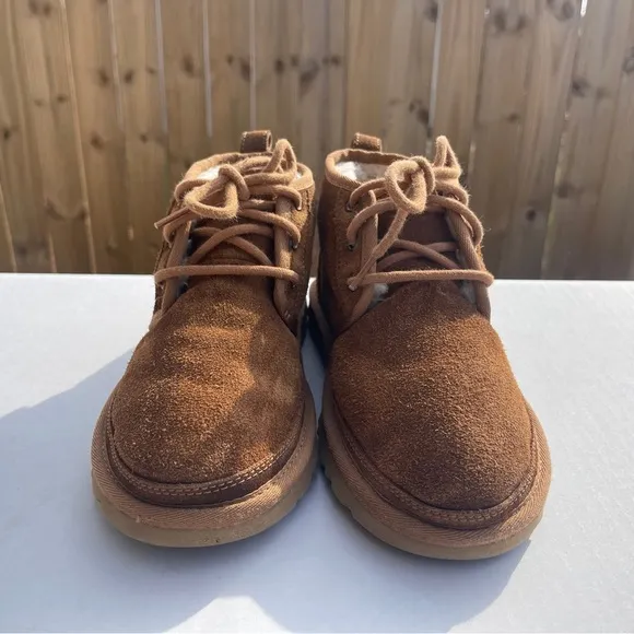 UGG 1094269 Neumel Chestnut Brown Suede Fur Low Women's BOOTS Size 6